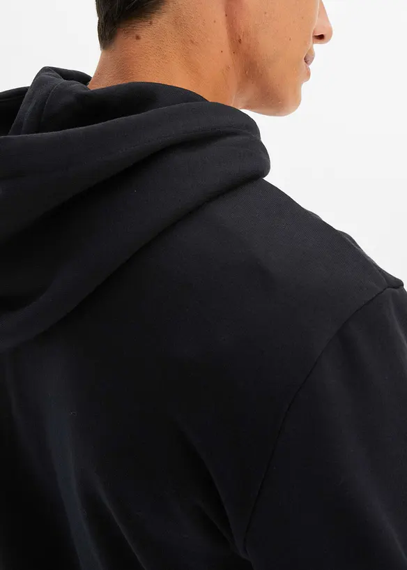 Sweatshirt med huva i ren bomull, bonprix