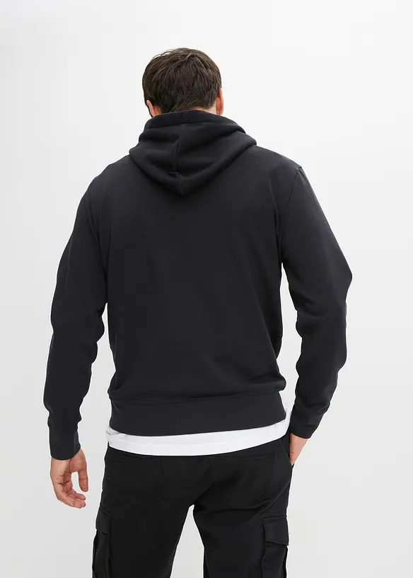 Sweatshirt med huva i ren bomull, bonprix