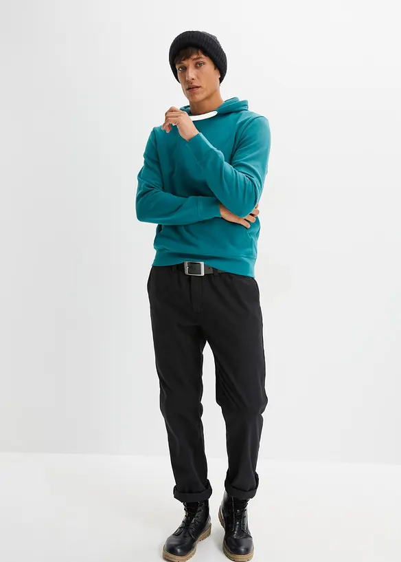 Sweatshirt med huva i ren bomull, bonprix