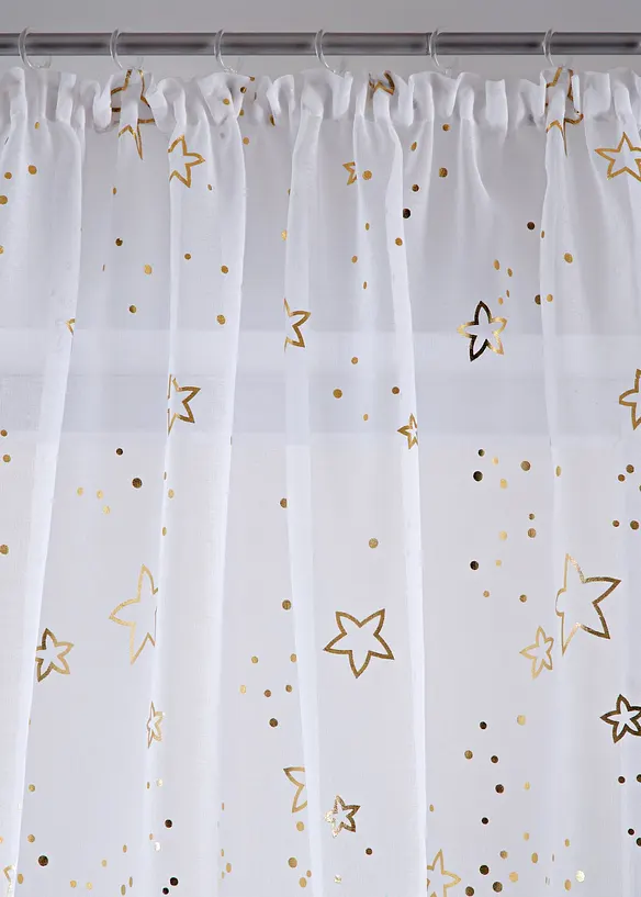 Gardin med återvunnen polyester och glansigt tryck (1-pack), bonprix