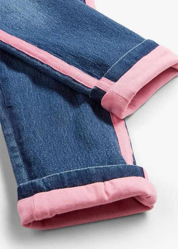 Termojeans med jerseyfoder, Mid Waist, bonprix