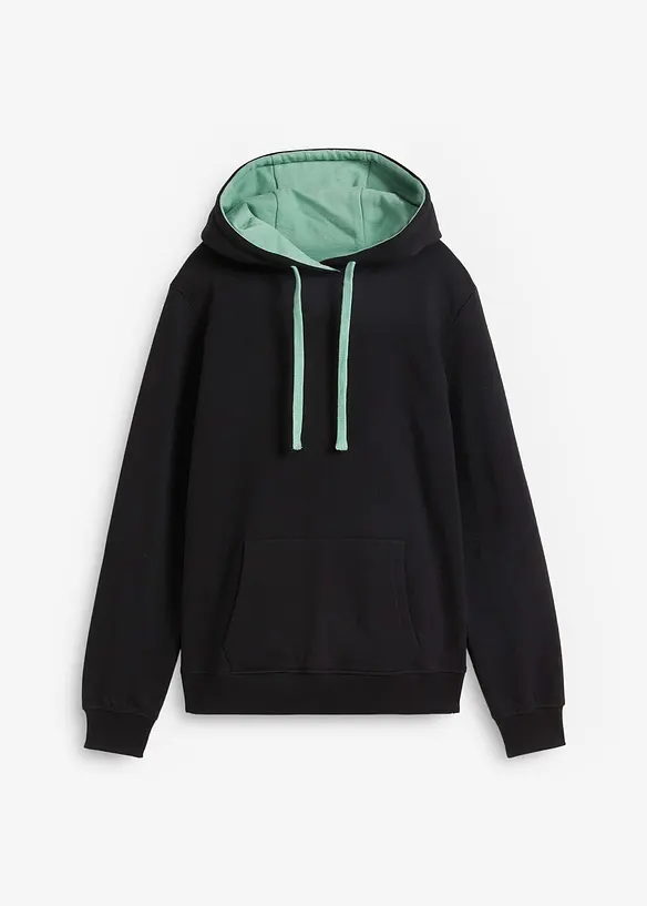 Sweatshirt med luva i ren ekologisk bomull, bonprix