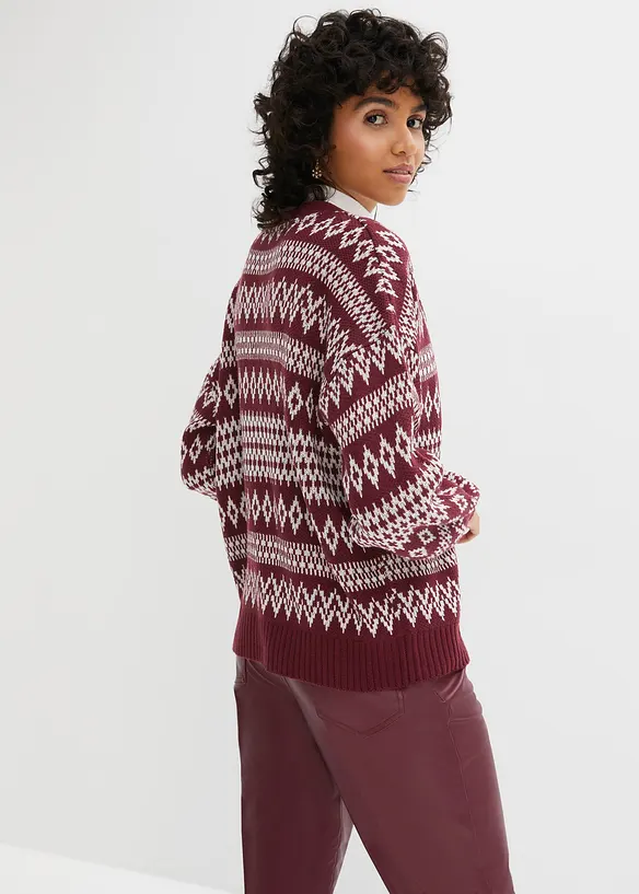 Cardigan med norgemönster och knappar, bpc bonprix collection