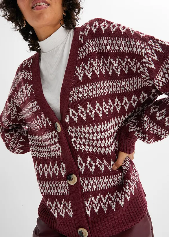 Cardigan med norgemönster och knappar, bpc bonprix collection