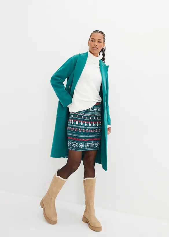 Lusemönstrad minikjol i elastisk bomullsmix, bonprix