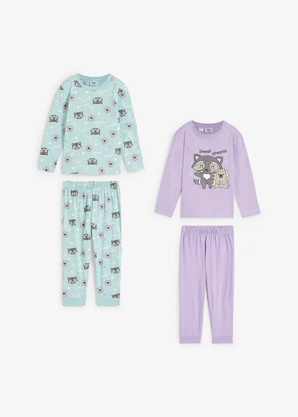 Barnpyjamas med ekologisk bomull (4 delar), bonprix