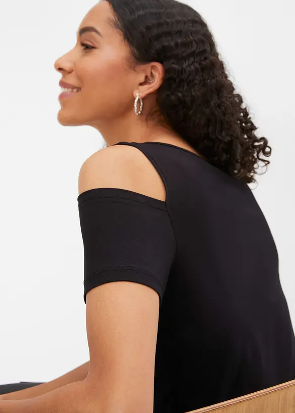 Topp med strassapplikation och cut-outs, BODYFLIRT