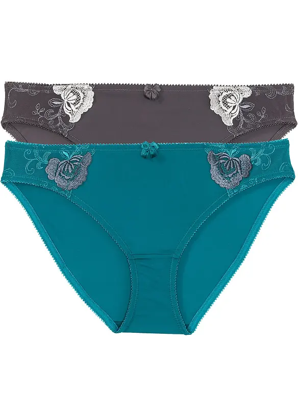 Trosa med broderi (2-pack), bonprix