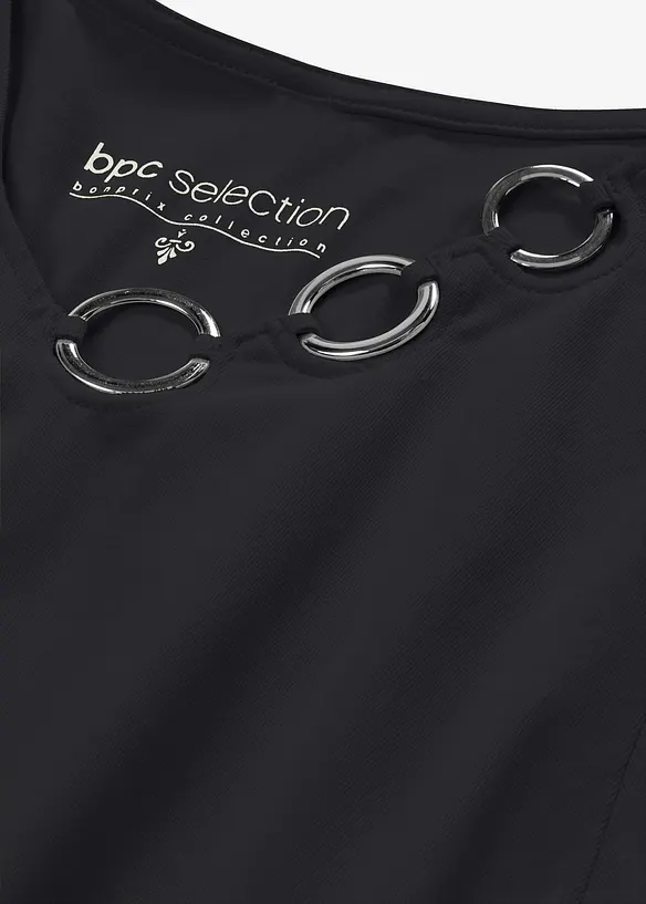 Långärmad topp med öljetter, bonprix