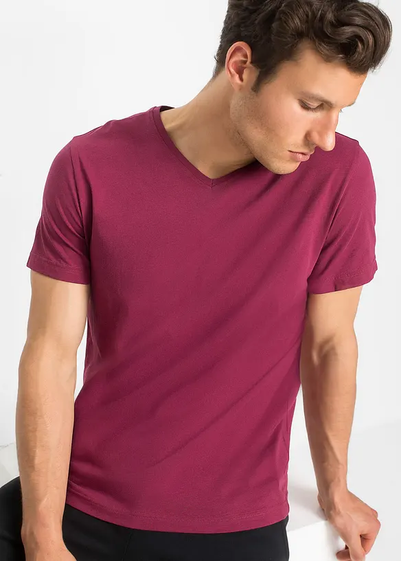 V-ringad T-shirt (3-pack), bonprix
