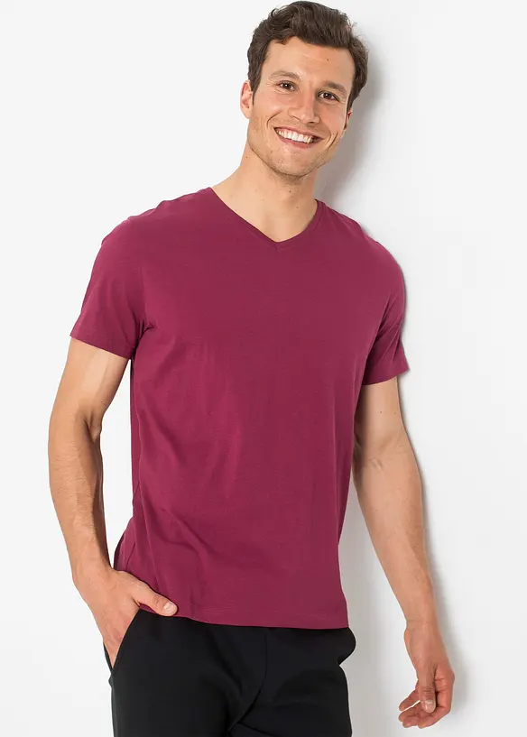 V-ringad T-shirt (3-pack), bonprix