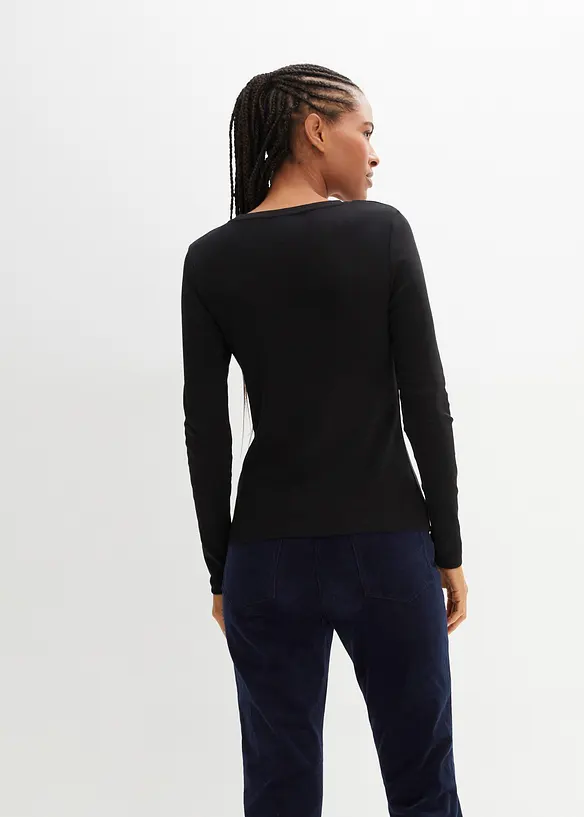 L&aring;ng&auml;rmad topp i ekologisk bomull, bonprix