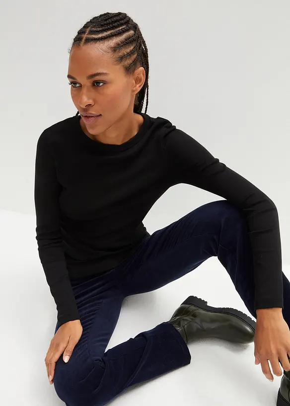 L&aring;ng&auml;rmad topp i ekologisk bomull, bonprix