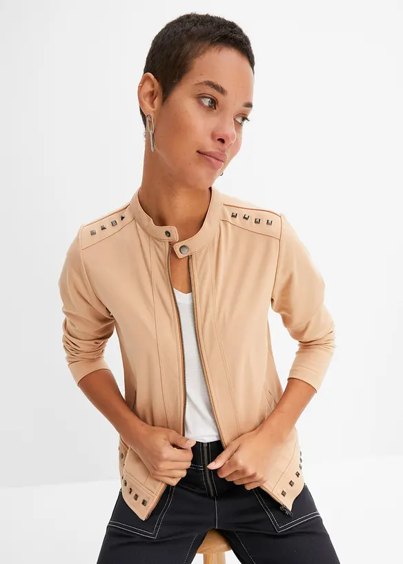 Munkjacka med nitar, bonprix