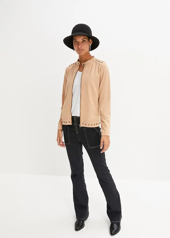 Munkjacka med nitar, bonprix