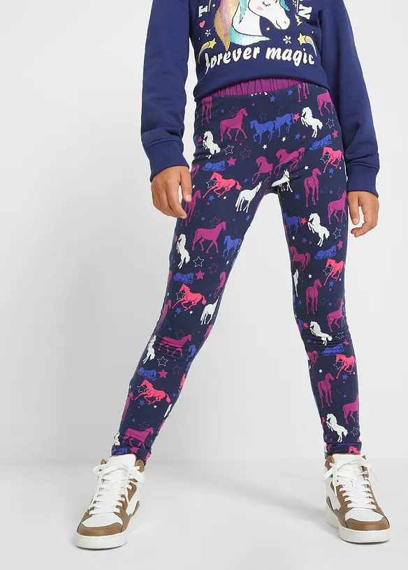 Termoleggings med hästmotiv för barn, bonprix