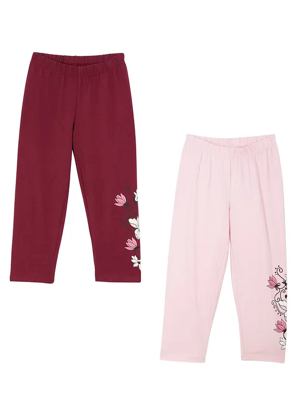 Caprileggings med ekologisk bomull för barn (2-pack), bonprix