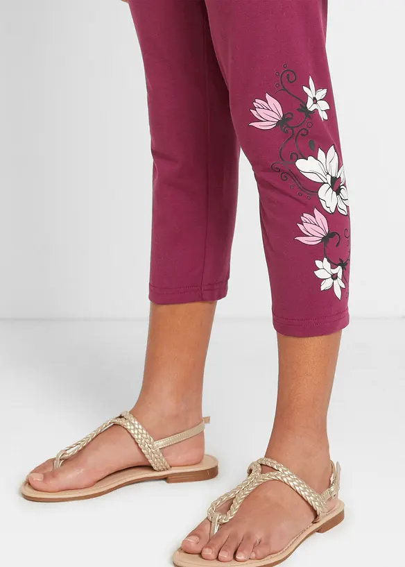 Caprileggings med ekologisk bomull för barn (2-pack), bonprix