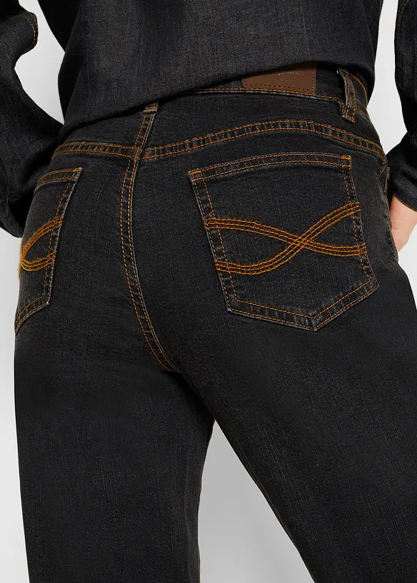 Mom Jeans Mid Waist, långa ben, bonprix