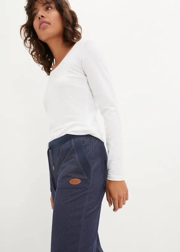 Trik&aring;byxa med jeanslook, 7/8-l&auml;ngd, bonprix