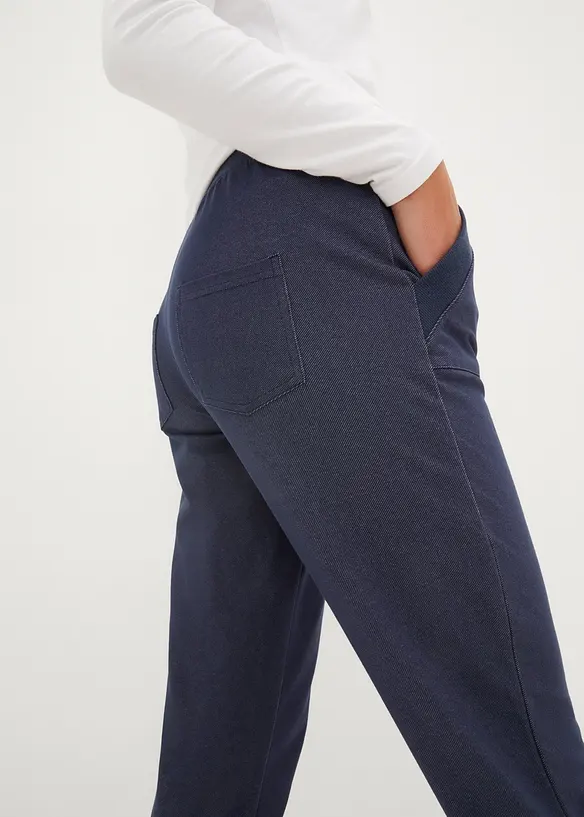 Trik&aring;byxa med jeanslook, 7/8-l&auml;ngd, bonprix