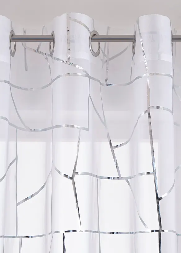Gardin med glansigt mönster (2-pack), bonprix