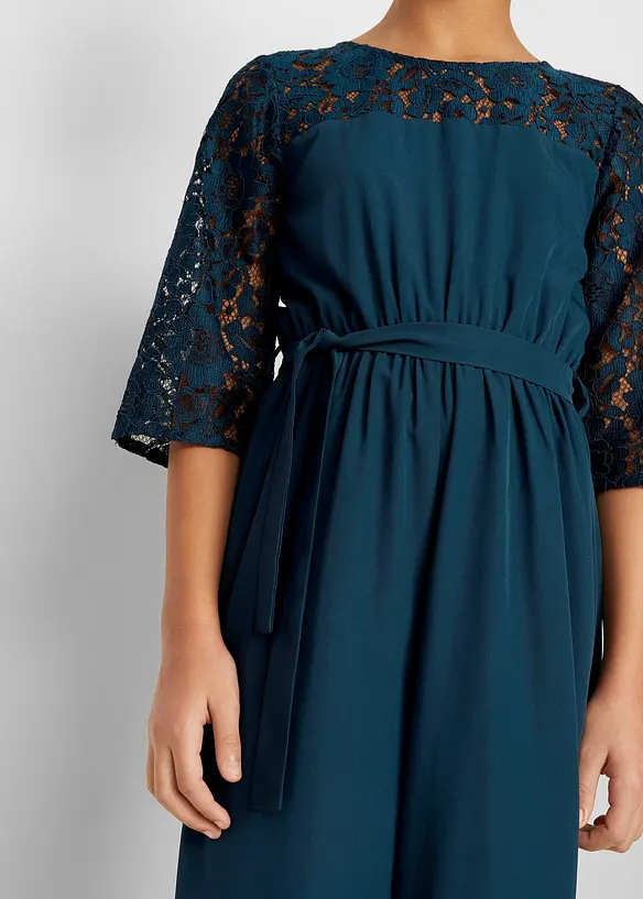 Jumpsuit med spets för barn, bonprix