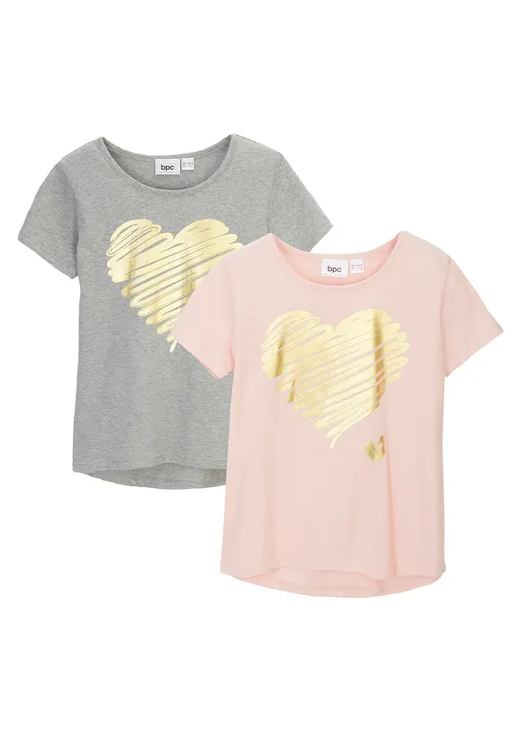 T-shirt för barn med ekologisk bomull (2-pack), bonprix