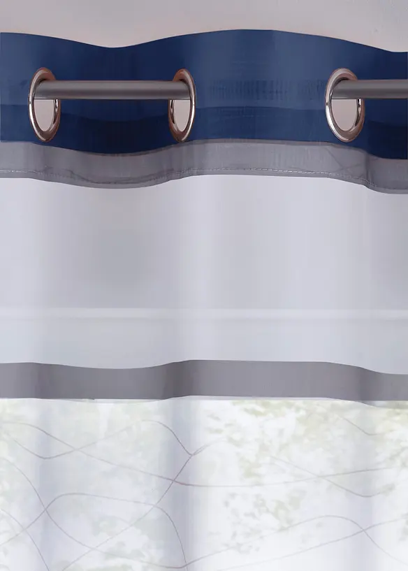 Transparent gardin med tvärränder (1-pack), bonprix