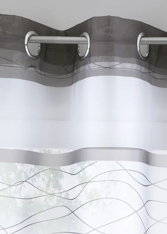 Transparent gardin med tvärränder (1-pack), bonprix