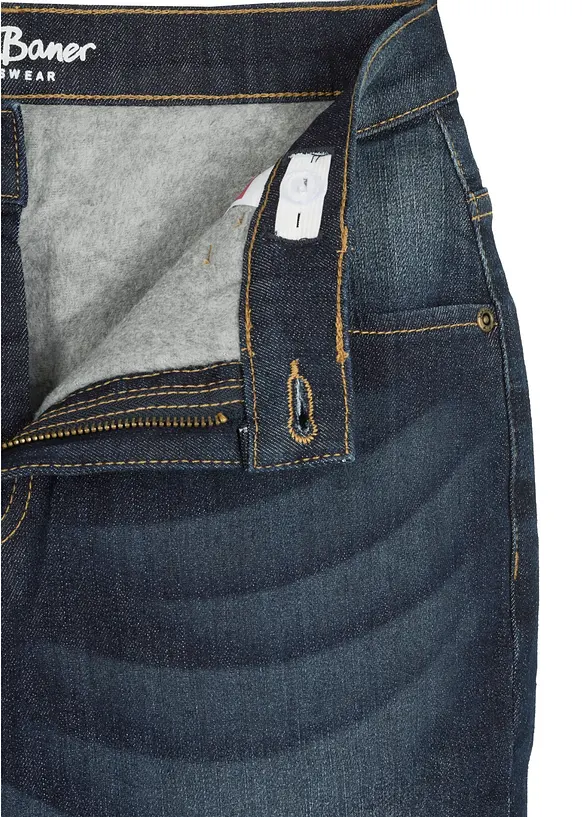 Fleecefodrade jeans, Slim Fit, Straight, bonprix