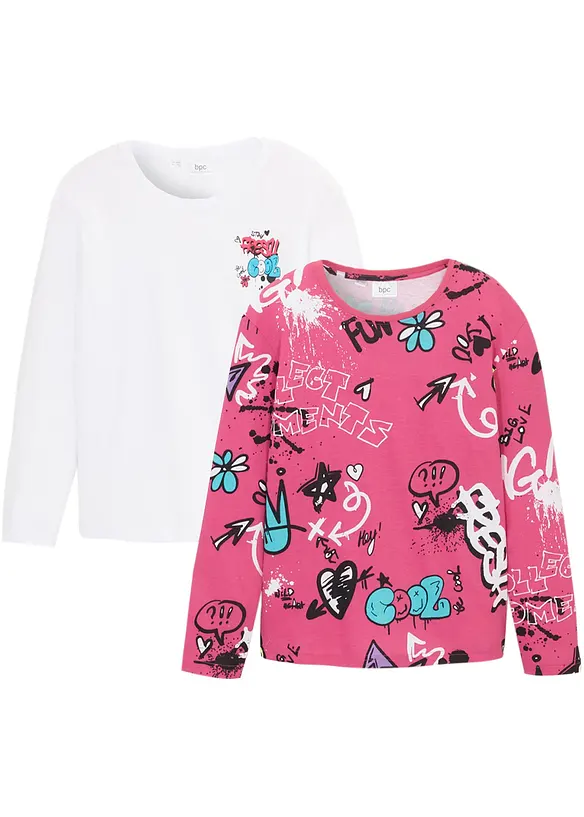 Boxy topp i ekologisk bomull (2-pack), bonprix