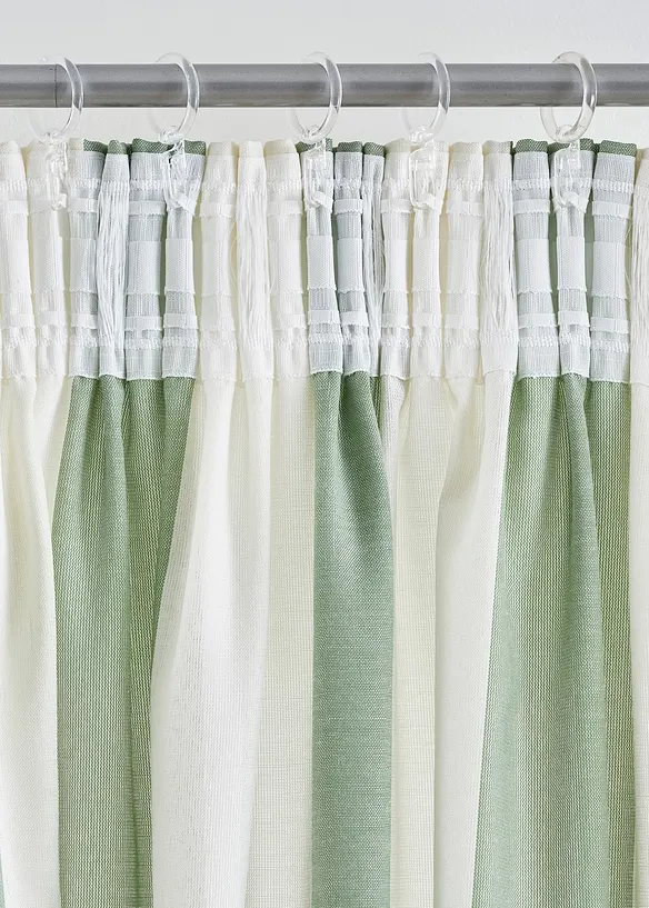 Gardinlängd med ränder och återvunnen polyester (1-pack), bonprix