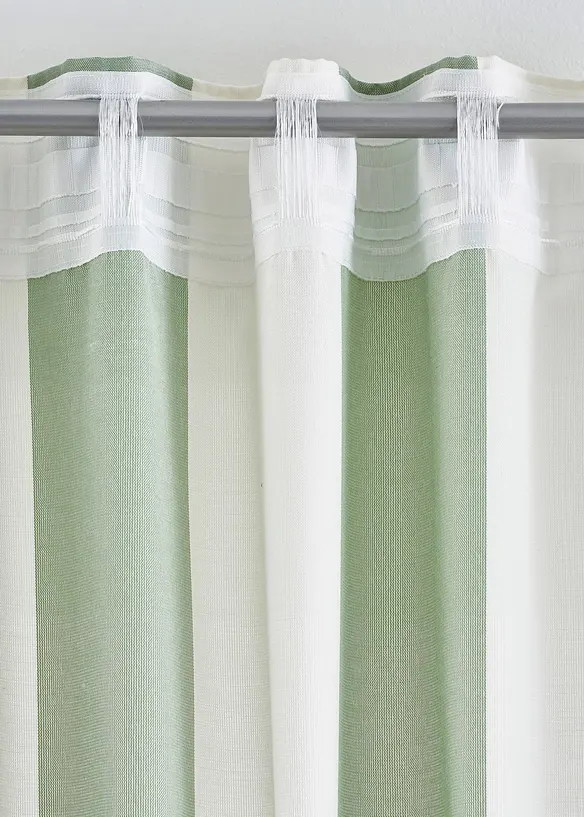 Gardinlängd med ränder och återvunnen polyester (1-pack), bonprix