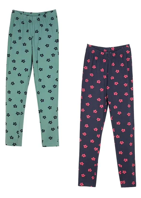 Leggings med ekologisk bomull (2-pack), bonprix