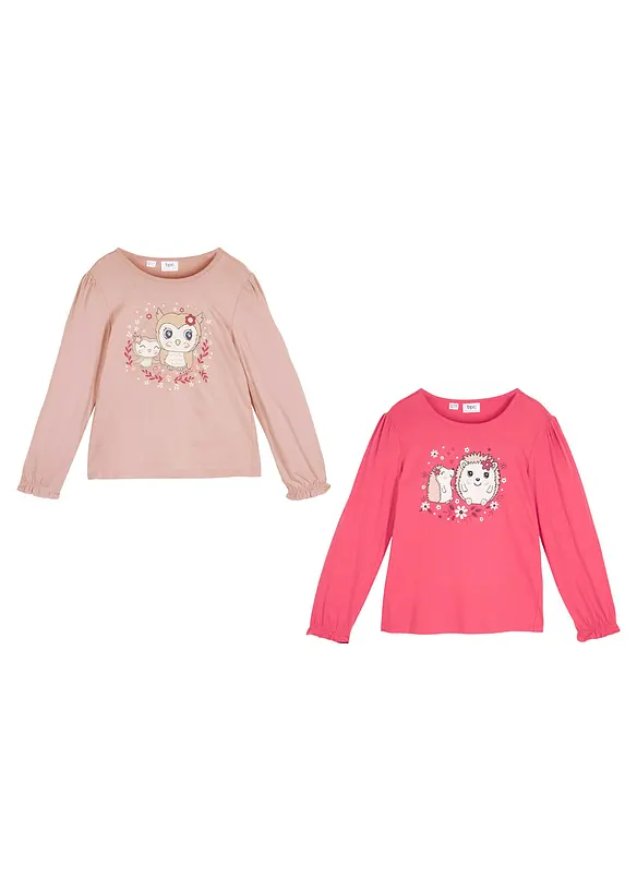 Långärmad T-shirt för barn (2-pack), bonprix