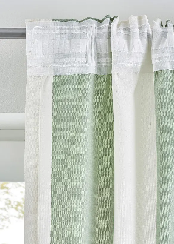 Gardinlängd med ränder och återvunnen polyester (1-pack), bonprix