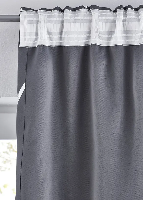 Mörkläggande gardinlängd med glansigt mönster (1-pack), bonprix