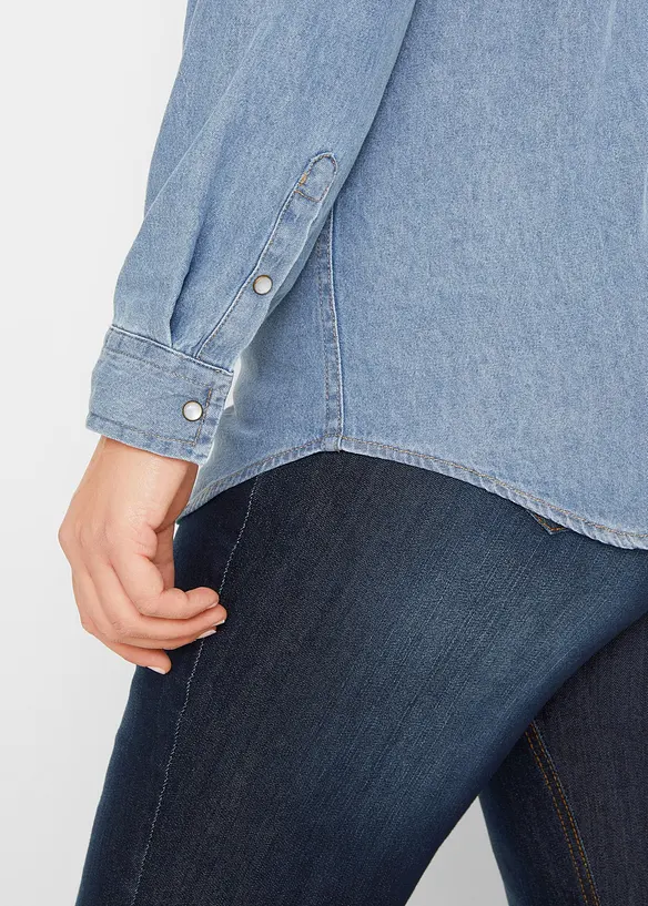 Jeansskjorta med långa ärmar, bonprix