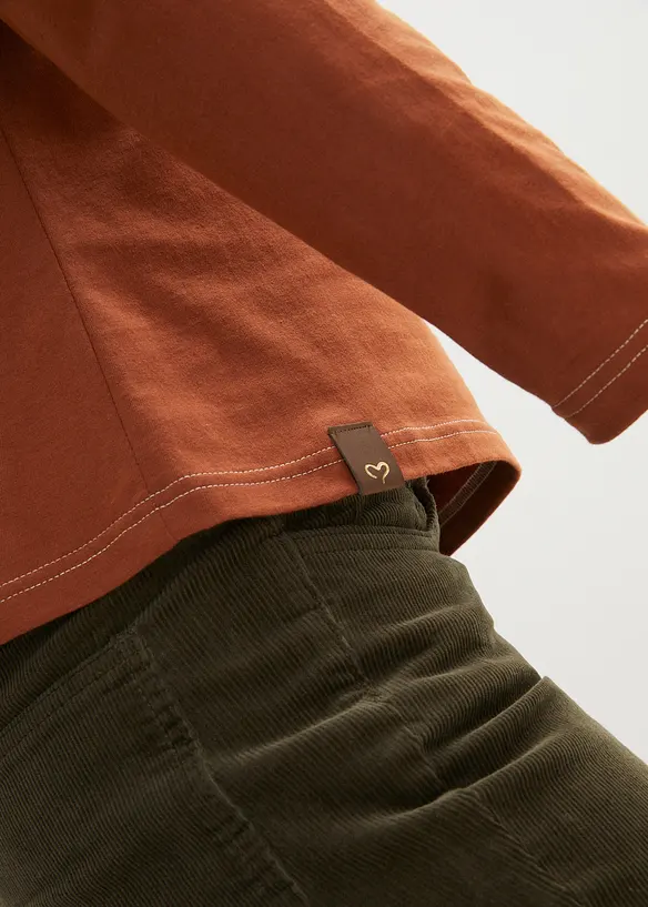 Långärmad T-shirt med prydnadsknappar, bonprix