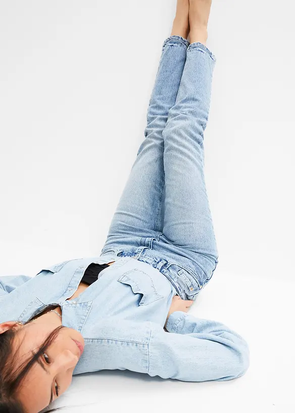 Straight Jeans High Waist, Low Stretch, bonprix