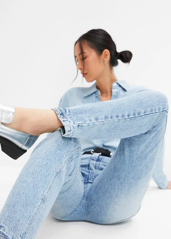 Straight Jeans High Waist, Low Stretch, bonprix