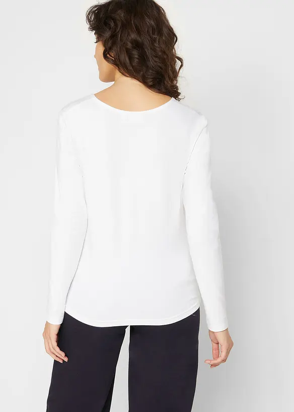 Långärmad topp med ekologisk bomull, bonprix
