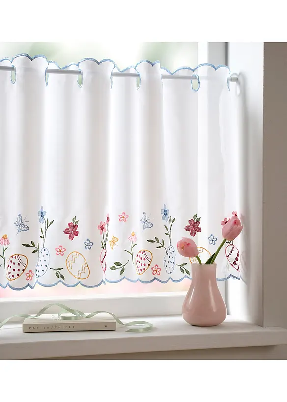 Cafégardin med påskbroderi, bonprix