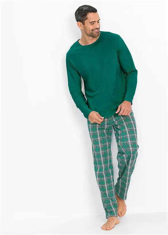 Långärmad pyjamas i ren ekologisk bomull, bonprix