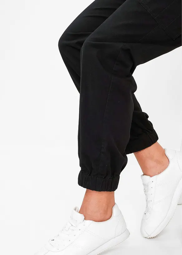 Cargobyxa i stretchig bomullsmix, bonprix