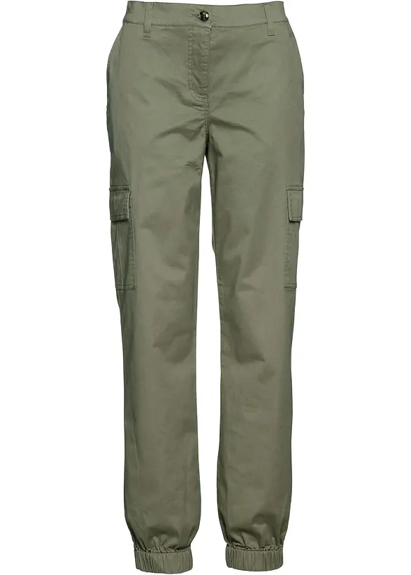 Cargobyxa i stretchig bomullsmix, bonprix