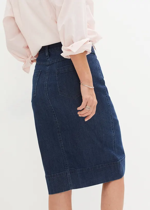Jeanskjol med prydnadsknappar, bonprix