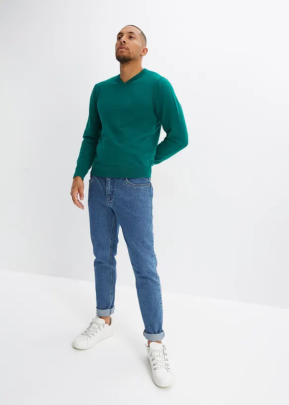 Finstickad tr&ouml;ja av mjuk bomullsmix, bonprix