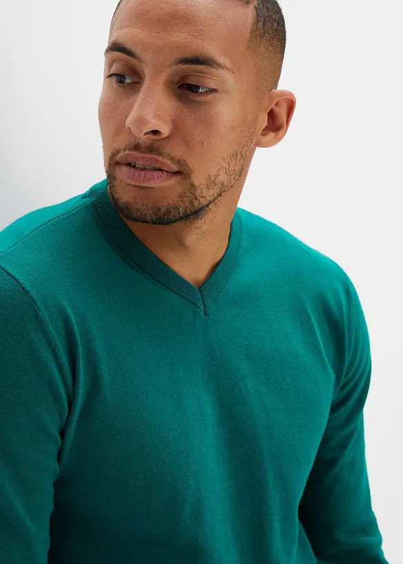 Finstickad tr&ouml;ja av mjuk bomullsmix, bonprix